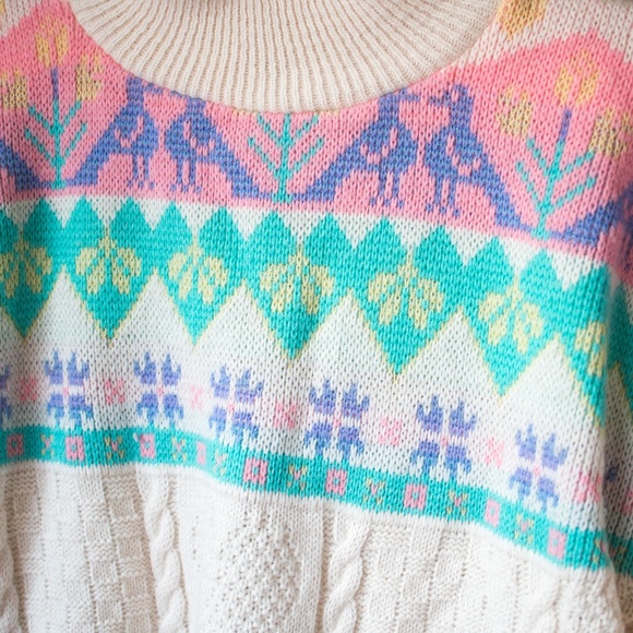 Vintage Gitano Pastel Knit Mock Neck Sweater M/L - Picture 2 of 8